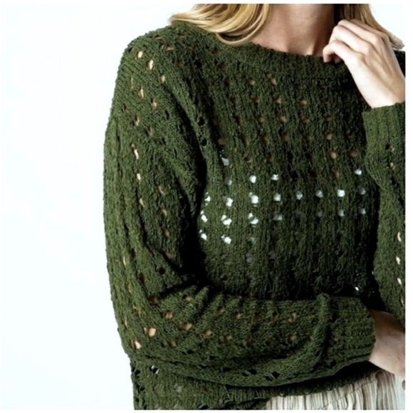 ⭐Host Pick⭐ Olive Open Knit Sweater - Picture 4 of 4